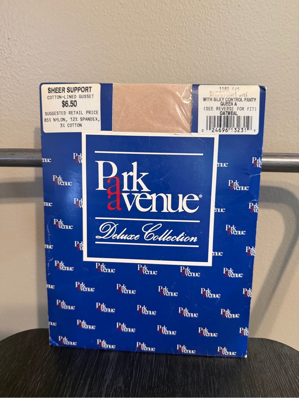 Vintage Park Avenue Sheer Support Pantyhose Queen A Oatmeal NOS